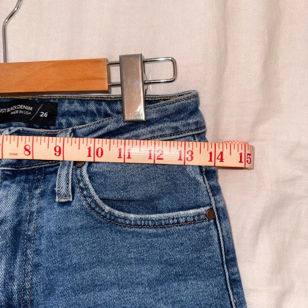 Just Black Straight Leg Blue Jeans with Distressed Knees, 26 - Picture 7 of 11